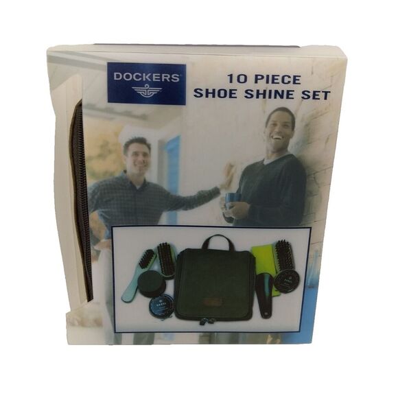 Dockers Other - Dockers‎ Travel 10 Pc Shoe Shine Kit Zip Around Carrying Case Brand NEW